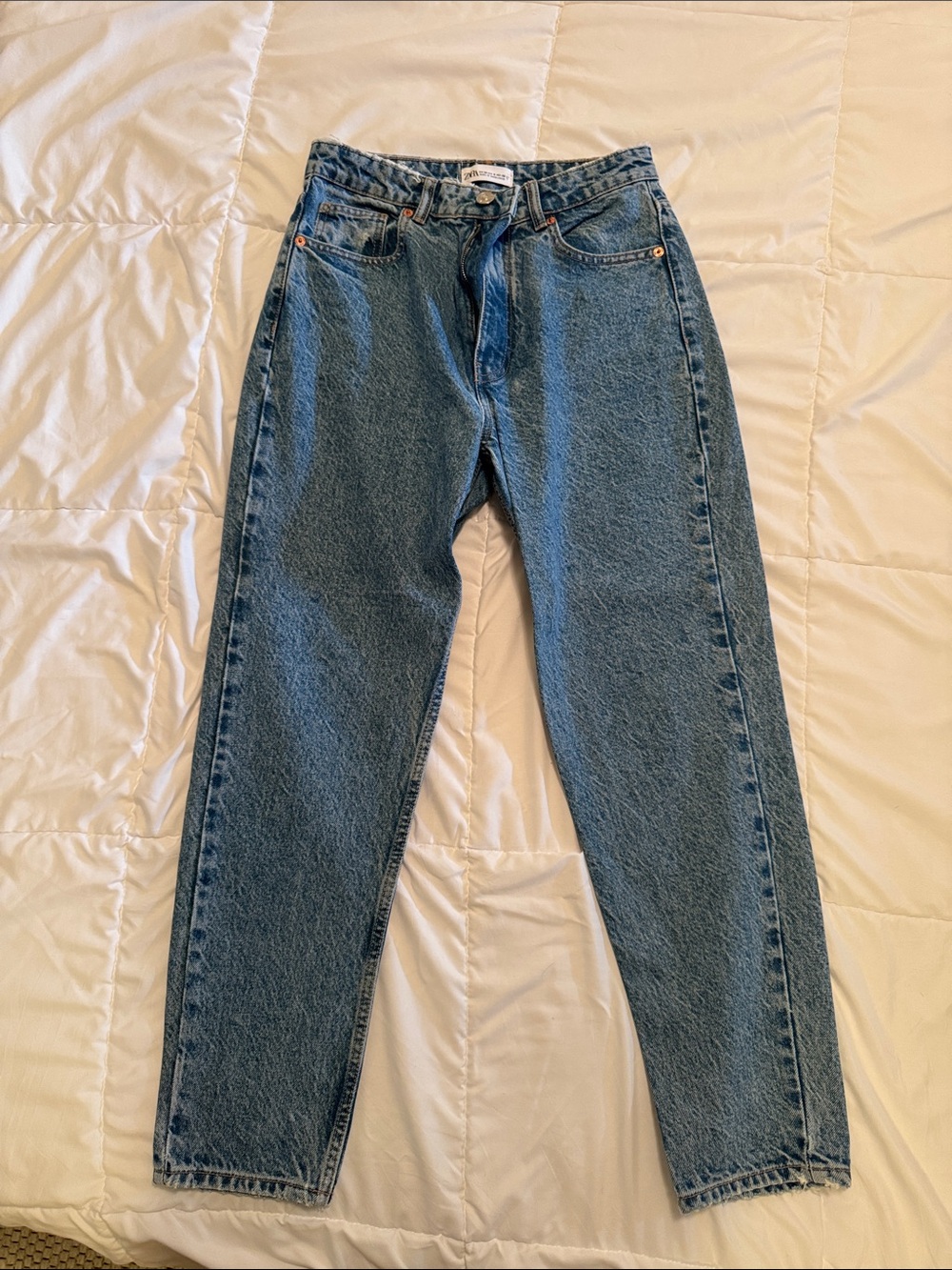 ZARA Classic High-Rise Blue Denim Jeans